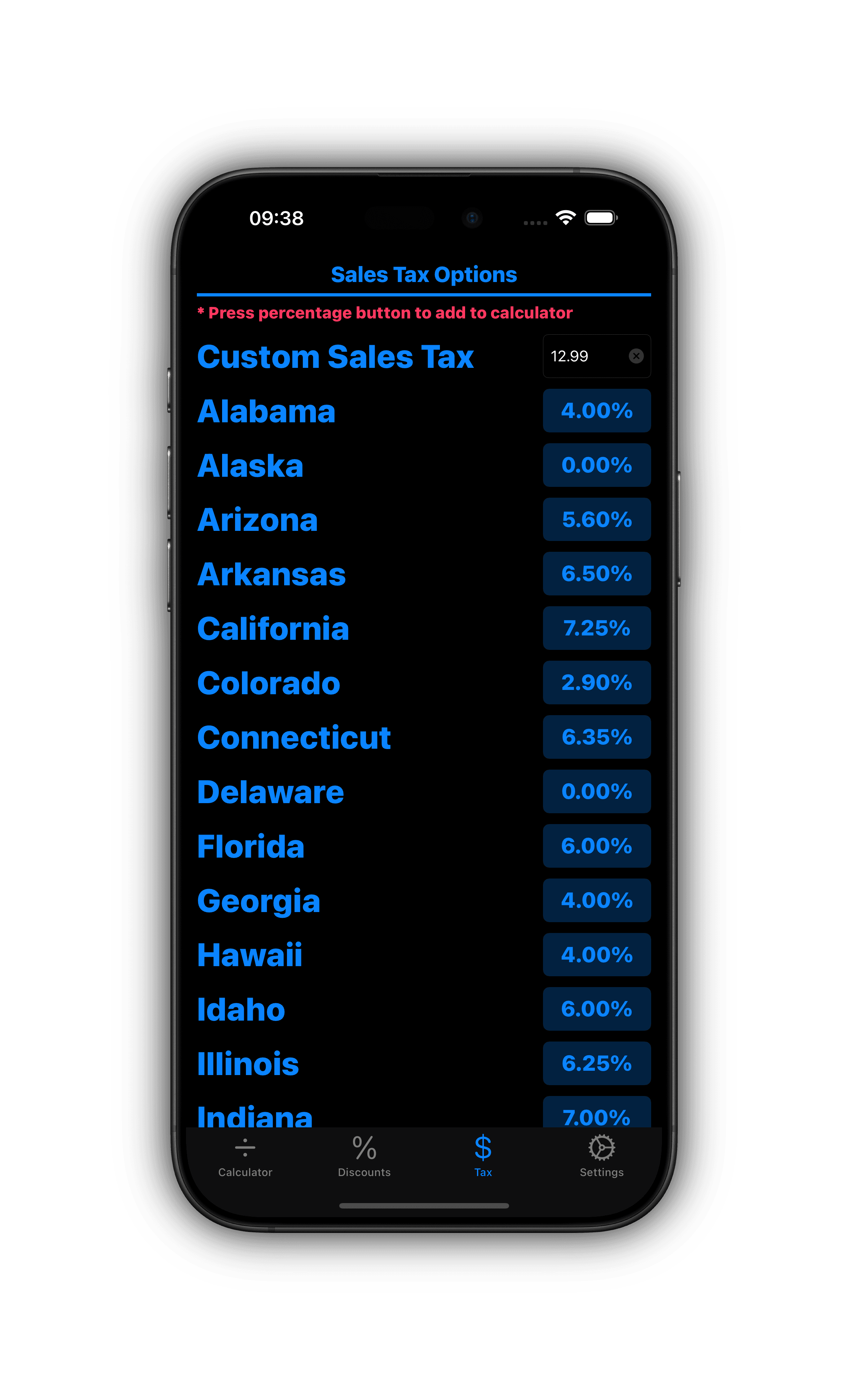 Discount Calculator Tax references